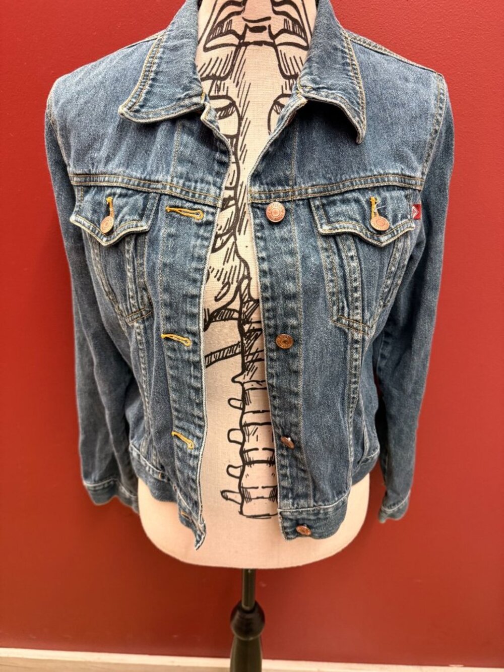 VTG Y2K Roxy-Quicksilver Dark Wash Denim Juniors Button-Up Juniors Large